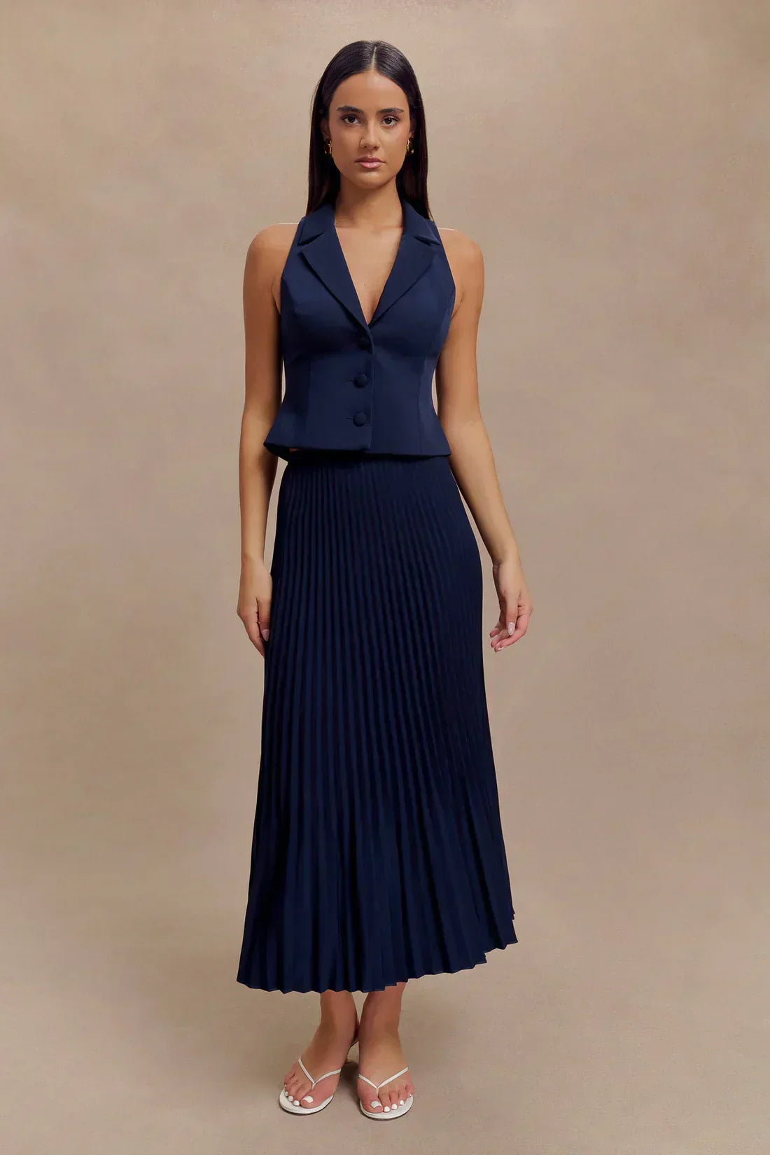 Pleated Midi Skirt