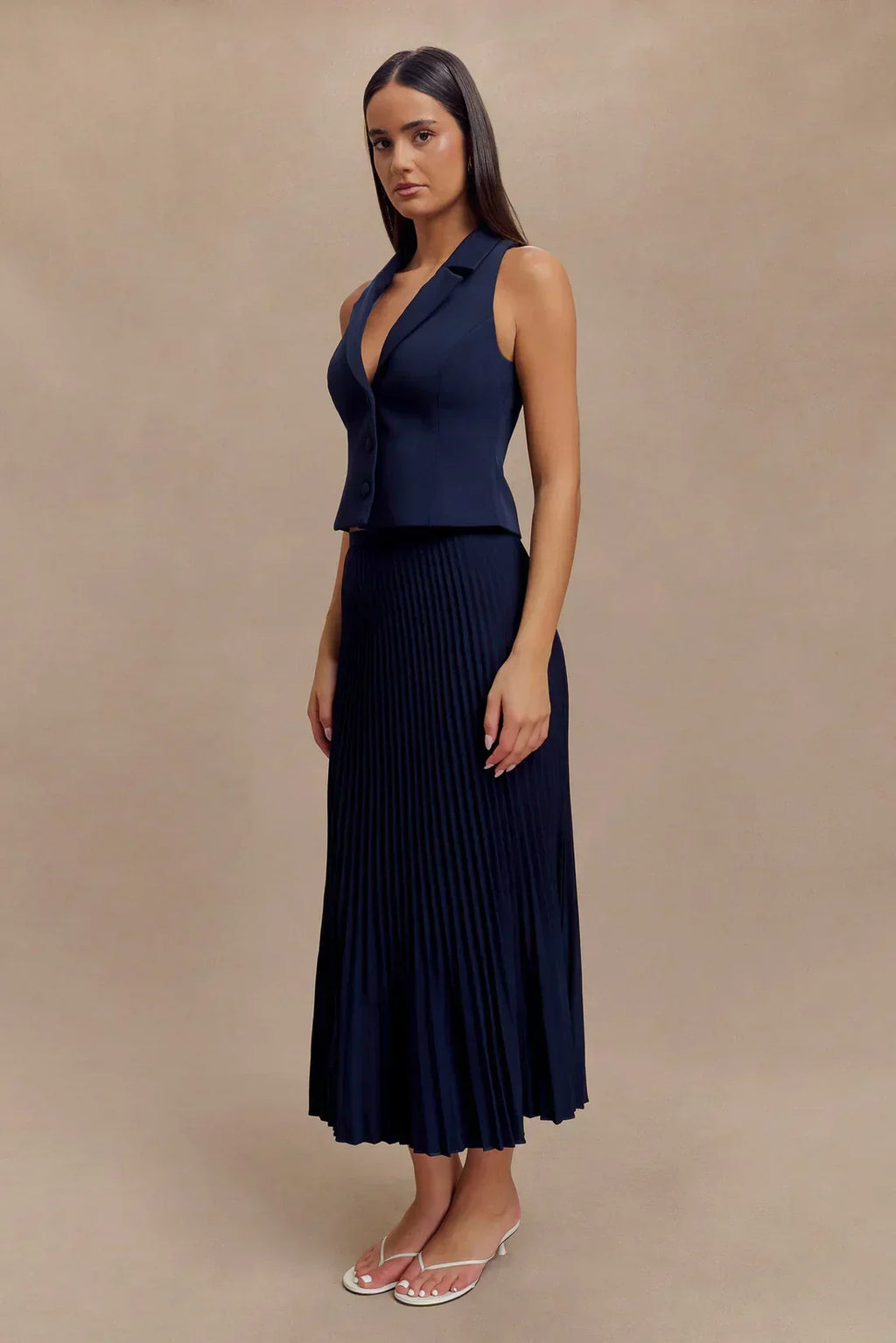 Pleated Midi Skirt