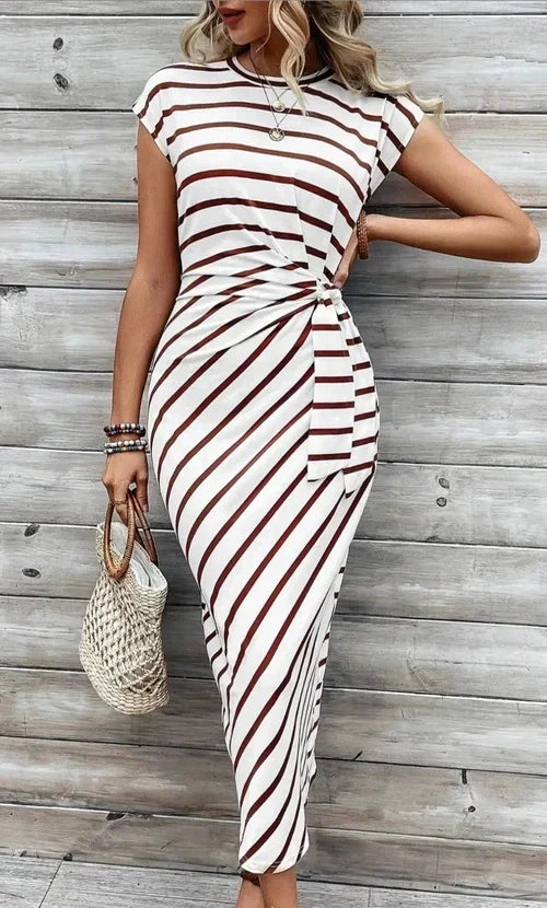 Striped Bow Detail Dress